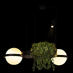 Подвесной светильник с 2-мя шарообразными плафонами и цилиндрическим спотом Light of Еyes варинант исполнения - 5 | Loft Concept в Москве