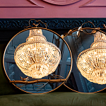 Зеркало настенное в раме золотого цвета с декором птица на ветке Mirror Portal варинант исполнения - 3 | Loft Concept в Москве