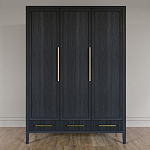 Большой Шкаф Primo Черный дуб с 3 дверьми и 3 выдвижными ящиками варинант исполнения - 1 | Loft Concept в Москве