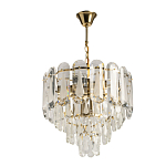 Люстра многоярусная с овальными прозрачными подвесками 36 см Harmonica варинант исполнения - 2 | Loft Concept в Москве