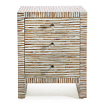 Тумбочка прикроватная Bogense Bone Inlay Bedside Beige варинант исполнения - 4 | Loft Concept в Москве