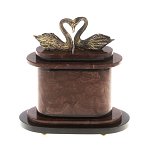 Часы настольные из натурального камня с декором в виде двух лебедей Swans Stone Clock варинант исполнения - 7 | Loft Concept в Москве