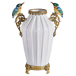 Ваза белого цвета из фарфора с птичкми White Garden варинант исполнения - 1 | Loft Concept в Москве