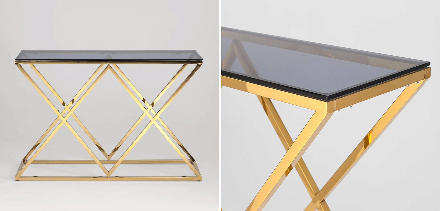 Консоль Geometry Rhombus Gold Консоль Geometry Rhombus Gold - Loft-Concept в Москве
