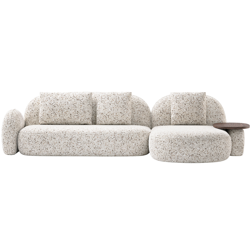 Модульный Диван Orus с кушеткой и столиком Молочный Орех в Москве | Loft Concept 