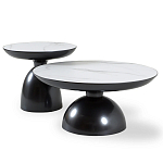 Столик журнальный круглый на черном металлическом основании Сharacter варинант исполнения - 3 | Loft Concept в Москве