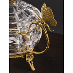 Конфетница из прозрачного рельефного стекла с ручками в виде стрекоз и фигуркой лебедя Eden Garden варинант исполнения - 4 | Loft Concept в Москве