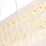 Люстра подвесная овальная с рельефными стеклянными панелями и золотым металлическим каркасом Textured Glass Chandelier варинант исполнения - 3 | Loft Concept в Москве