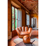 Дизайнерское кожаное кресло в форме руки Poltronova Joe Gold  Armchair варинант исполнения - 7 | Loft Concept в Москве