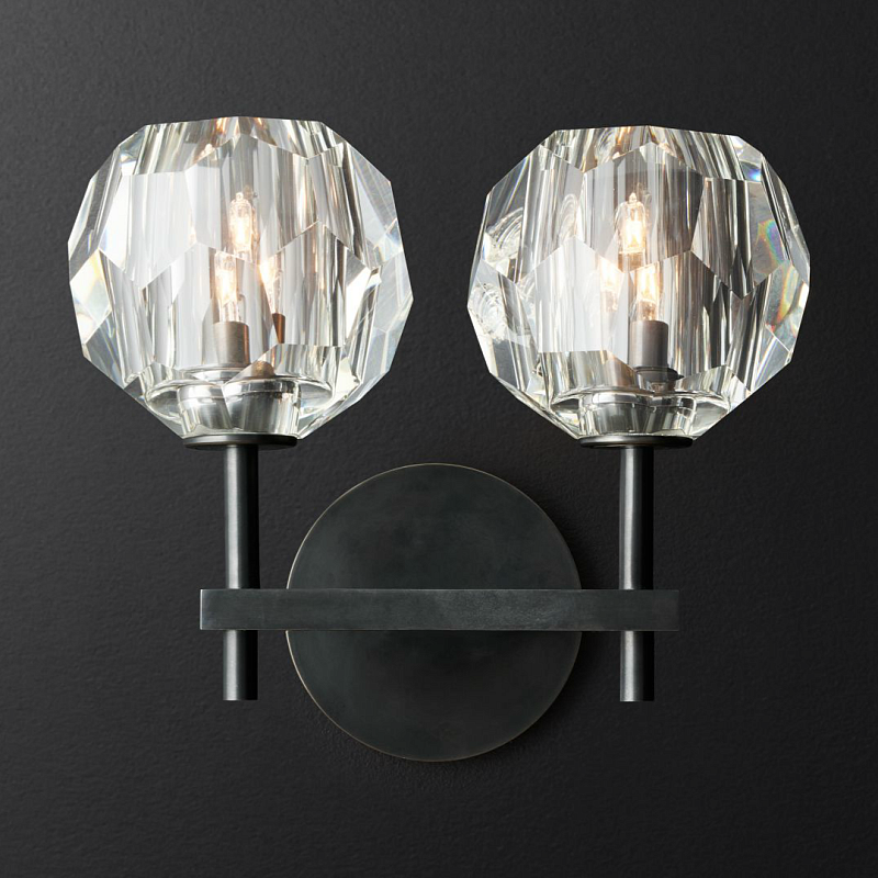   RH Boule de Cristal Double Sconce Black    | Loft Concept 