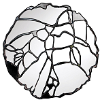 Зеркало кругле в декоративной раме чёрного цвета Black Ratio варинант исполнения - 1 | Loft Concept в Москве