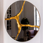 Зеркало кругле с декоративной золотой вставкой Golden Tree варинант исполнения - 4 | Loft Concept в Москве