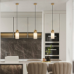 Подвесной светильник светодиодный с цилиндрическим плафоном Stone Helios варинант исполнения - 6 | Loft Concept в Москве