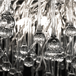 Люстра подвесная с прозрачными стеклянными подвесками в форме капель Диаметр 80 см Droplet Chandelier варинант исполнения - 10 | Loft Concept в Москве