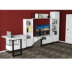 Стеллаж книжный белый с 3-мя открытыми полками и дверкой Strict Lines варинант исполнения - 6 | Loft Concept в Москве