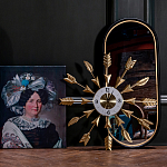 Часы настенные золотые из металла с декором в виде стрел Current Time варинант исполнения - 3 | Loft Concept в Москве