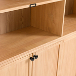 Книжный шкаф из массива сосны с металлической лестницей Burton Wood Cabinet варинант исполнения - 7 | Loft Concept в Москве