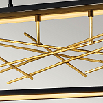 Люстра прямоугольная черного цвета с декором в виде ветвей в золотой отделке Hinkley варинант исполнения - 6 | Loft Concept в Москве