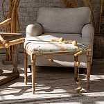 Банкетка из массива бука светло-зеленая с растительным орнаментом Raffael Angel Floral Banquette варинант исполнения - 6 | Loft Concept в Москве