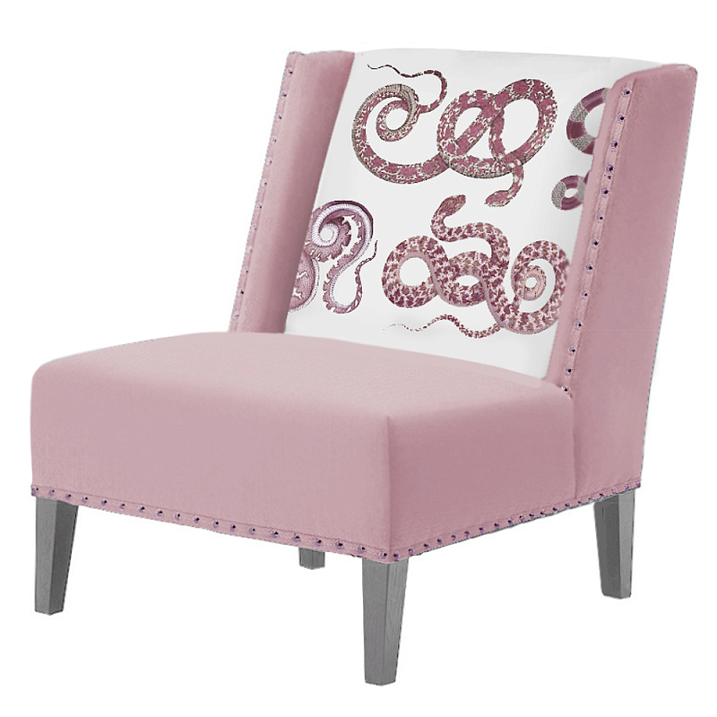 FUN Armchair Snakes Pink-White       ̆ ̆   | Loft Concept 