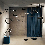 Торшер с поворотным плафоном Aracea Black Floor Lamp варинант исполнения - 8 | Loft Concept в Москве