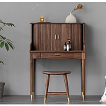 Туалетный стол деревянный с ящиком и зеркалом Moon Walnut Furniture варинант исполнения - 3 | Loft Concept в Москве