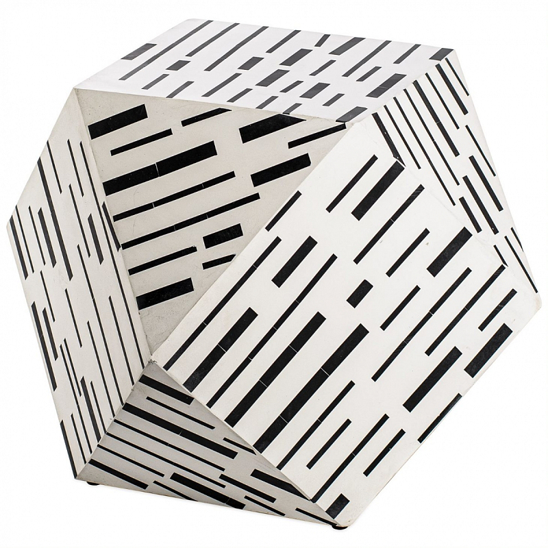  Black&white Indian Bone Inlay stool -   | Loft Concept 