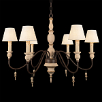 Люстра на металлическом основании с 6-ю белыми тканевыми абажурами Terrain варинант исполнения - 6 | Loft Concept в Москве