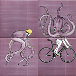 Плитка с узором Осьминог велосипедист варинант исполнения - 2 | Loft Concept в Москве