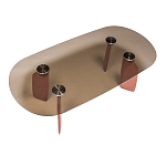 Обеденный стол со стеклянной столешницей и розовыми ножками с тканевой обивкой Wrigley варинант исполнения - 1 | Loft Concept в Москве