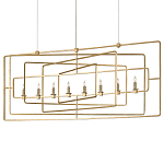 Люстра золотая из пересекающихся прямоугольных элементов Thin Intersecting Rectangles варинант исполнения - 2 | Loft Concept в Москве