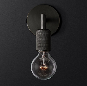 Бра RH Utilitaire Single Sconce Black