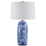 Настольная лампа керамическая с бело-синими мазками Painterly Strokes варинант исполнения - 3 | Loft Concept в Москве