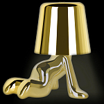 Настольная лампа фигурная цвета золото с гладким абажуром Высота 17 см Sophia варинант исполнения - 3 | Loft Concept в Москве