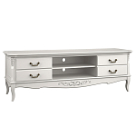 ТВ-тумба белая из массива бука с 4-мя ящиками и 2-мя полками White Provence варинант исполнения - 1 | Loft Concept в Москве