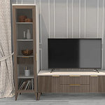 Витрина левая 1-дверная с ящиком и 5-ю белыми полками Harper Line варинант исполнения - 1 | Loft Concept в Москве