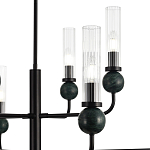 Люстра с 8-ю плафонами в форме стеклянных трубок и мраморных декоративных элементов Montreal варинант исполнения - 5 | Loft Concept в Москве