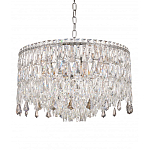 Люстра круглая с хрустальными подвесками на серебряном каркасе Roul Crystal Light варинант исполнения - 5 | Loft Concept в Москве