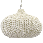 Люстра декорированная белыми деревянными бусинами White Wooden Beads Chandelier варинант исполнения - 1 | Loft Concept в Москве