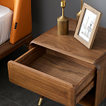 Прикроватная деревянная тумба с ящиком и нишей для хранения Moon Walnut Furniture варинант исполнения - 2 | Loft Concept в Москве