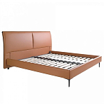 Кровать двуспальная коричневая из экокожи Modern Look варинант исполнения - 2 | Loft Concept в Москве