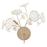 Бра с белыми лепестками из керамики и прозрачными хрустальными цветками Wintery flovers варинант исполнения - 1 | Loft Concept в Москве