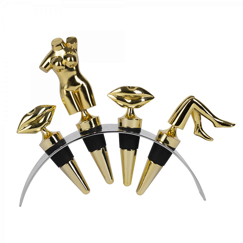 Набор пробок для бутылок ACOLYTE WINE STOPPER Латунь в Москве | Loft Concept 