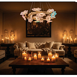 Люстра круглая на золотом каркасе с цветочным декором Miscellaneous herbs варинант исполнения - 7 | Loft Concept в Москве