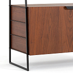 Стеллаж из стали и орехового дерева Derek Wood Rack варинант исполнения - 4 | Loft Concept в Москве