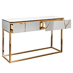 Консоль с ящиками зеркальная с золотым декором Gold Painted Mirror Console варинант исполнения - 2 | Loft Concept в Москве