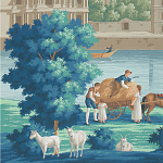 Обои ручная роспись Monuments of Paris Jacquemart on scenic paper варинант исполнения - 2 | Loft Concept в Москве