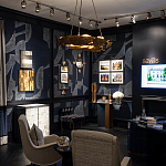 Обои ручная роспись в стиле Арт-деко Symphony Colourway SC-104 on Kyanite silk dupion варинант исполнения - 2 | Loft Concept в Москве