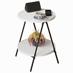 Стол приставной с 2-мя круглыми белыми столешницами ESSEL SIDE TABLE WHITE варинант исполнения - 1 | Loft Concept в Москве