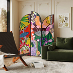 Ширма цветочный принт Colored Partition варинант исполнения - 3 | Loft Concept в Москве